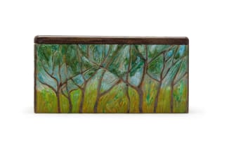 Alice Goldin; Ornamental Artist Box with Landscape of Trees