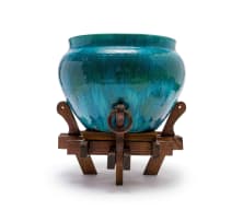 Linn Ware/Ceramic Studio; Large jardinière-on-stand
