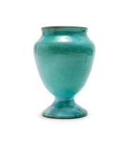 Linn Ware; Ovoid pedestal vase with flared neck