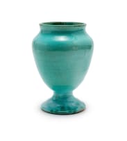 Linn Ware; Ovoid pedestal vase with flared neck