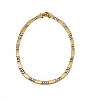 Two-tone gold and sapphire necklace