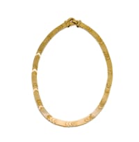 Two-tone gold and sapphire necklace