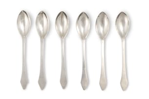 Six Cape silver orange spoons, Johann Hasse, c.1751-1778