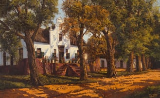 Tinus de Jongh; Cape Dutch Home Amongst Nectar Trees