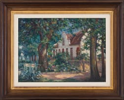 Hugo Naudé; A Cape Dutch Farmhouse amidst Trees