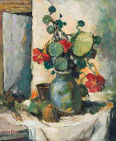 Alexander Rose-Innes; Still Life with Nasturtiums in a Vase