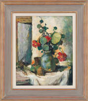 Alexander Rose-Innes; Still Life with Nasturtiums in a Vase