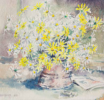 Bransom William Strapp; Daisies in a Copper Pot