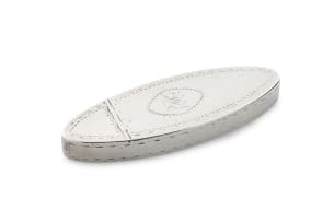 A Cape silver navette-shaped snuff box, maker unknown