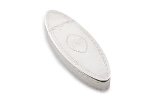 A Cape silver navette-shaped snuff box, maker unknown
