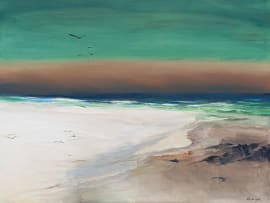 Margot Gawith; Beach Shoreline with Seagulls