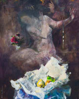 Louis van Heerden; Nude with Pears and Roses