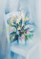 Volga White; Flowers in a Vase