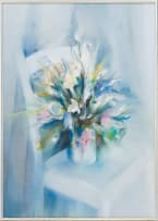 Volga White; Flowers in a Vase