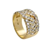 Honeycomb diamond ring and earrings