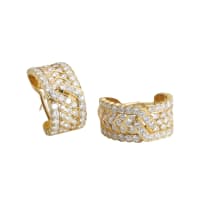 Honeycomb diamond ring and earrings