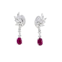 Ruby and diamond drop earrings