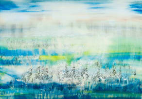 Gordon Vorster; Hazy Landscape with Zebras