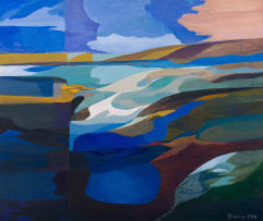 Edith Florence Bullen; Abstract Landscape in Blue and Beige