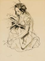 Maud Sumner; Kneeling Woman with Flowers