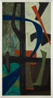 Erik Laubscher; Abstract Composition (recto); Figure Holding a Bouquet (verso)