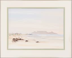 Derric van Rensburg; Coastal Landscape with Table Mountain in the Distance