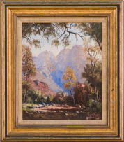 Tinus de Jongh; Mountainous Landscape with Trees