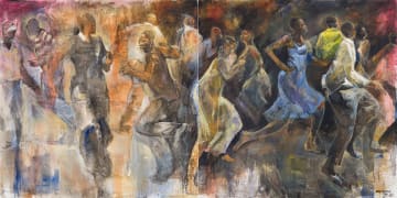 Ricky Ayanda Dyaloyi; Umsi Enkungwini (Smoke in the Fog), diptych