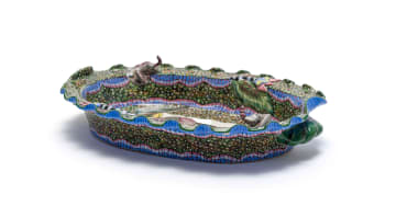 Ardmore Ceramic Studio; Dish with elephant and leaf motifs