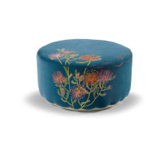 Pincushion drum ottoman, designed by Starry-Eve Collet, 2024