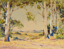 Walter Battiss; Landscape with Blue Gums