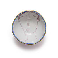 Hylton Nel; Pink bowl with face motif