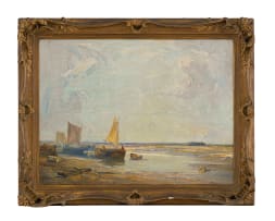 British School, 19th Century; Boats at Low Tide