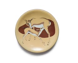 Kalahari Studio; Plate decorated with buck and feeding foal