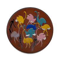 Kalahari Studio; Small plate decorated with San figures and ostriches