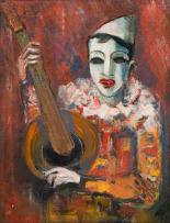 Carl Büchner; Clown with Banjo