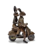 Carol Cauldwell; Rabbits on a Scooter