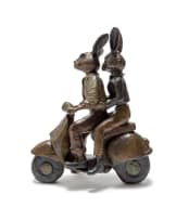 Carol Cauldwell; Rabbits on a Scooter