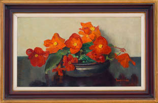 Frans Oerder; Begonias in a Bowl