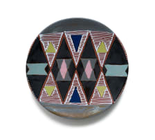 Kalahari Studio; Plate decorated with Ndebele triangular pattern