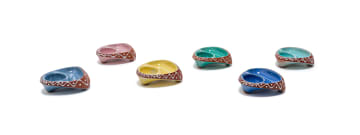 Kalahari Studio; Set of three-footed organic form egg cups, six