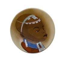 Kalahari Studio; Plate decorated with a portrait of an Ndebele youth