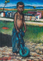 Willie Bester; Young Boy with Toy Wheelie