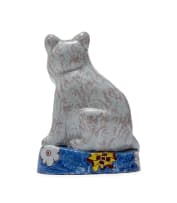 Hylton Nel; Cat on a blue and yellow base