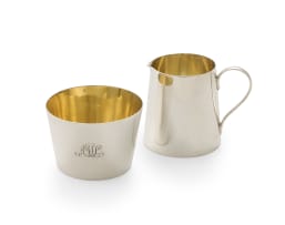 A Victorian silver milk jug and sugar bowl, Hukin & Heath, London, 1896 and 1900