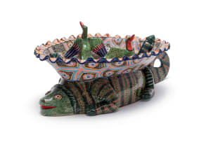 Ardmore Ceramic Studio; Chameleon Dish with Birds