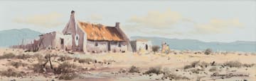 Francois Badenhorst; Landscape with Figures and Cottages II