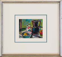 Herbert Coetzee; Stillewe met Swart Beker (Still Life with Black Jug)