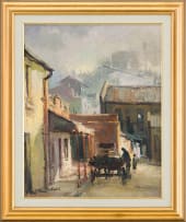 Ruth Squibb; Street Scene with Horse and Cart