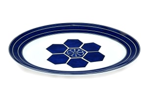 Arielle de Brichambaut; Bleus d'Ailleurs platter for Hermes